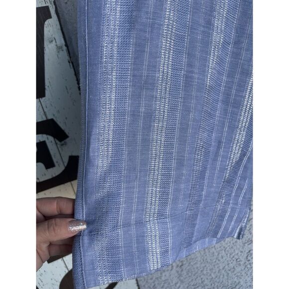 Tommy Bahama Silver Stripe Linen Blend Cropped Pant - Size XL - Blue/ Silver - Picture 8 of 10